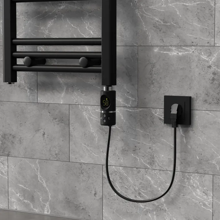 Heizstab 600W Schwarz mit Thermostat und LCD Bildschirm LuxeBath