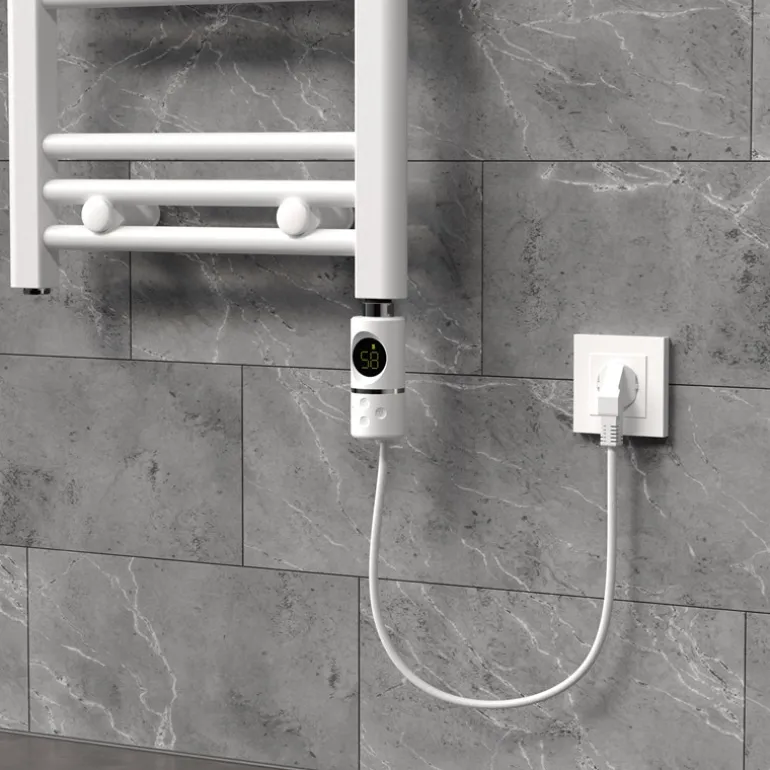 Heizstab 600W Weiß mit Thermostat und LCD Bildschirm LuxeBath