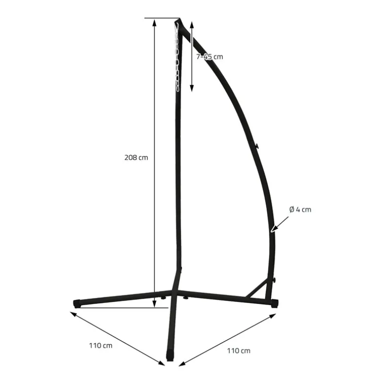 Hängesessel mit Gestell Ø 80cm Beige aus Baumwolle bis 120 kg ML-Design
