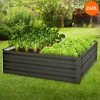 Hochbeet 90x90x30 cm Anthrazit aus Metall ML-Design