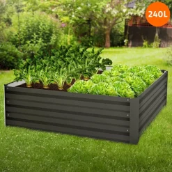Hochbeet 90x90x30 cm Anthrazit aus Metall ML-Design