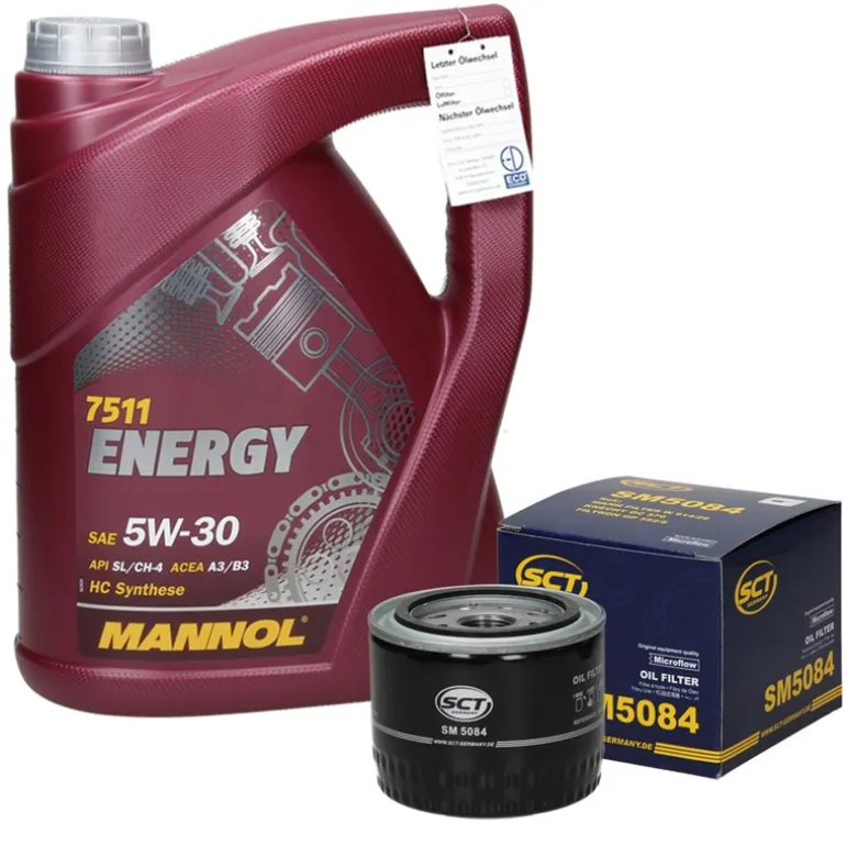 Inspektionspaket mit 5L Mannol Energy 5W-30 Fiat Ducato VW Transporter T5