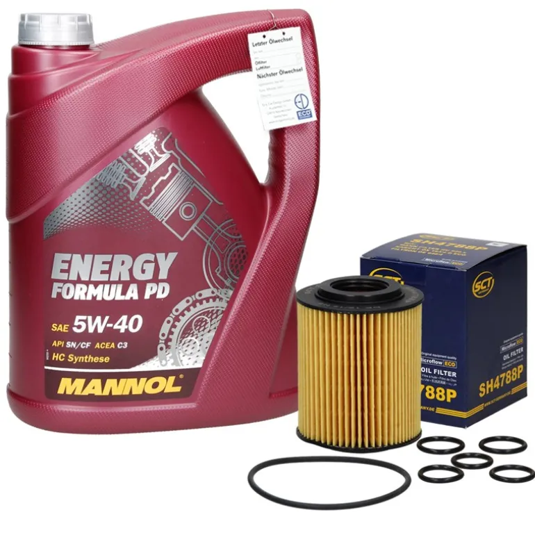 Inspektionspaket mit 5L Mannol PD Formula 5W40 Honda Civic Opel Astra G