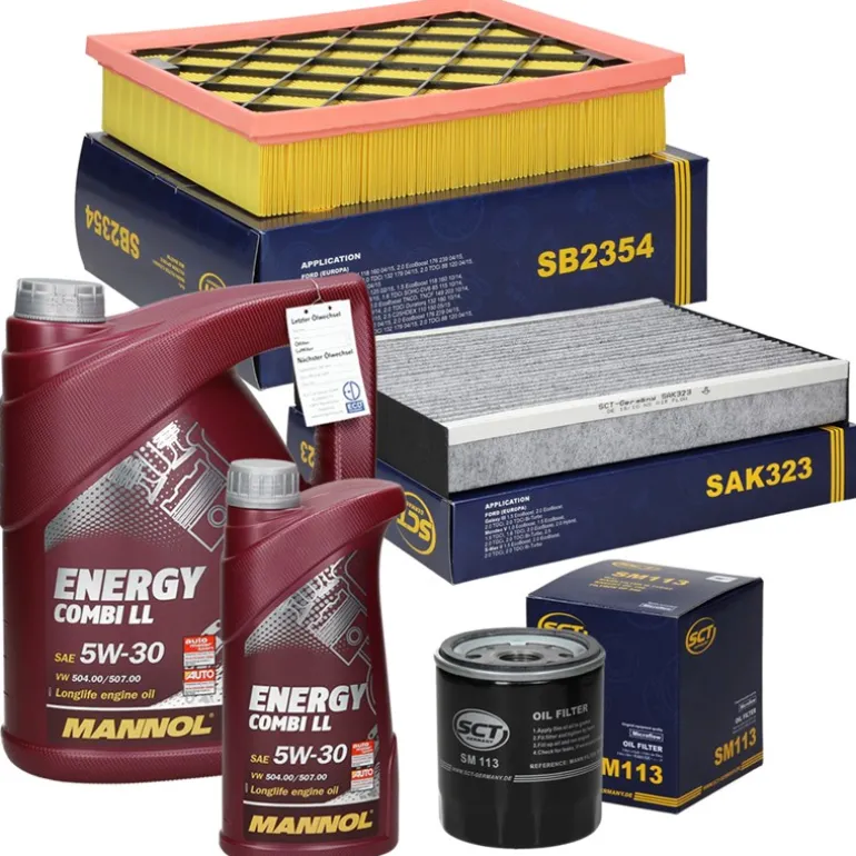 Inspektionspaket mit Mannol Energy Combi LL 5W-30 6L, Ford Galaxy