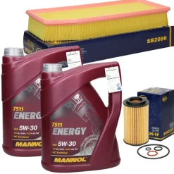 Inspektionspaket mit Mannol Motoröl 5W-30 10L Mercedes Benz E-Klasse (W210)