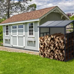 Kaminholzregal aus Stahl mit Dach für mehr als 2 Raummeter Holz 1,85 Meter hoch
