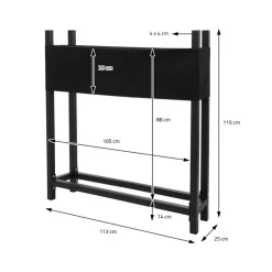 Kaminholzregal mit Abdeckung 113x25x115 cm Anthrazit aus Stahl ML-Design