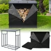 Kaminholzregal mit Abdeckung 143x70x145 cm Anthrazit aus Stahl ML-Design