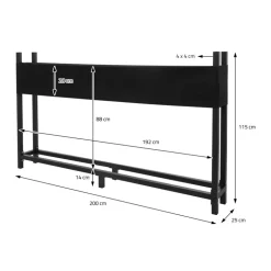 Kaminholzregal mit Abdeckung 200x25x115 cm Anthrazit aus Stahl ML-Design
