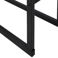 Kaminholzregal 100x25x100 cm Schwarz aus Metall ML-Design