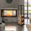 Kaminholzregal 33x33x115 cm Schwarz aus Metall ML-Design