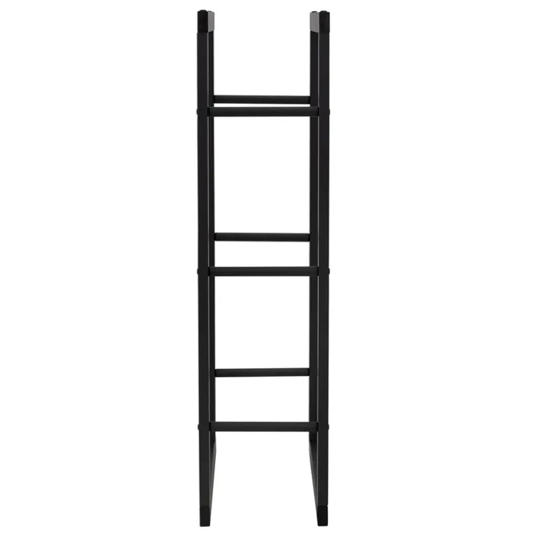 Kaminholzregal 40x100x25 cm Schwarz aus Metall ML-Design