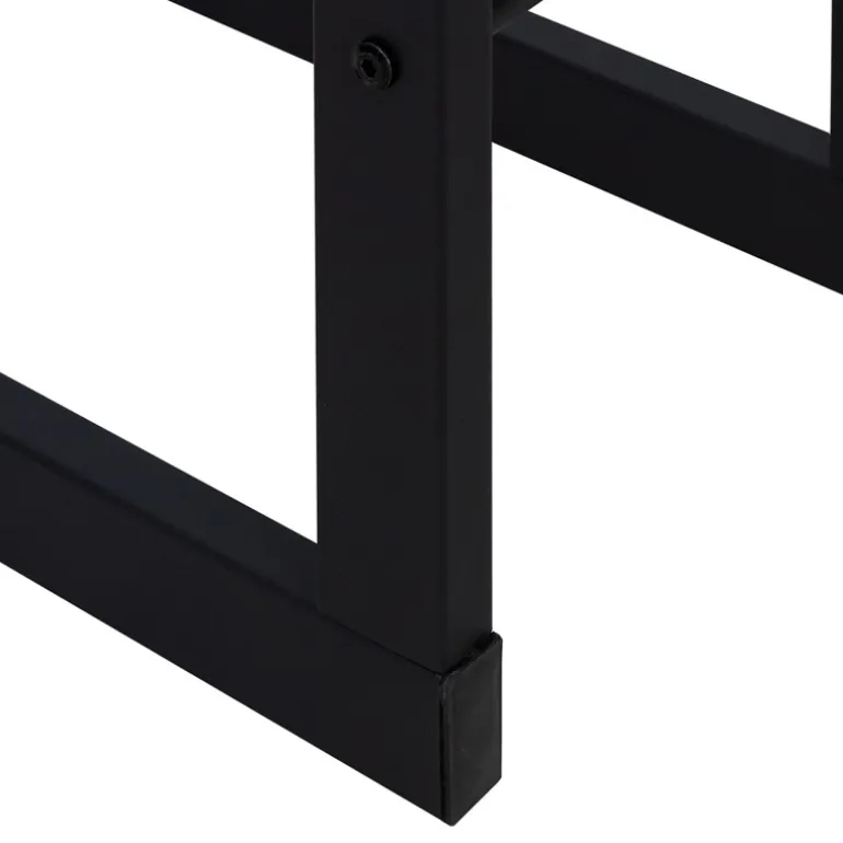 Kaminholzregal 40x100x25 cm Schwarz aus Metall ML-Design