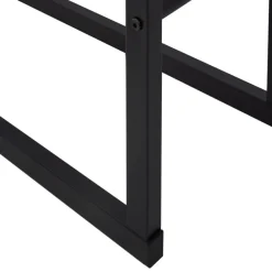 Kaminholzregal 40x150x25 cm Schwarz aus Metall ML-Design