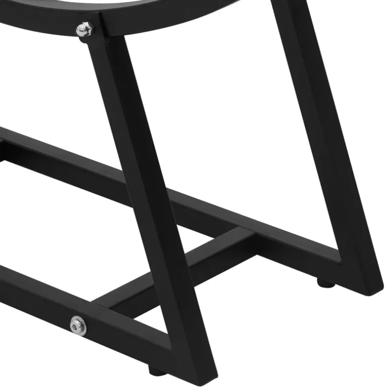 Kaminholzregal 55x21x94 cm Schwarz aus Metall ML-Design