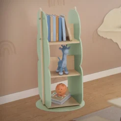 Kinder Bücherregal Baum-Form Grün/Natur mit 5 Regale Joyz