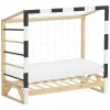Kinderbett Fußballtor 70x140 cm aus Kiefernholz mit Matratze H:10cm Handballtor mit Lattenrost Kletterleiter & Tornetz ML-Design