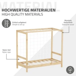 Kinderbett Fußballtor 70x140 cm Natur aus Kiefernholz mit Matratze H-10cm Handballtor mit Lattenrost & Tornetz ML-Design