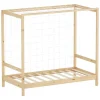 Kinderbett Fußballtor 80x160 cm Natur Einzelbett für Kinder Holzbett mit Lattenrost & Tornetz Handballtor ML-Design