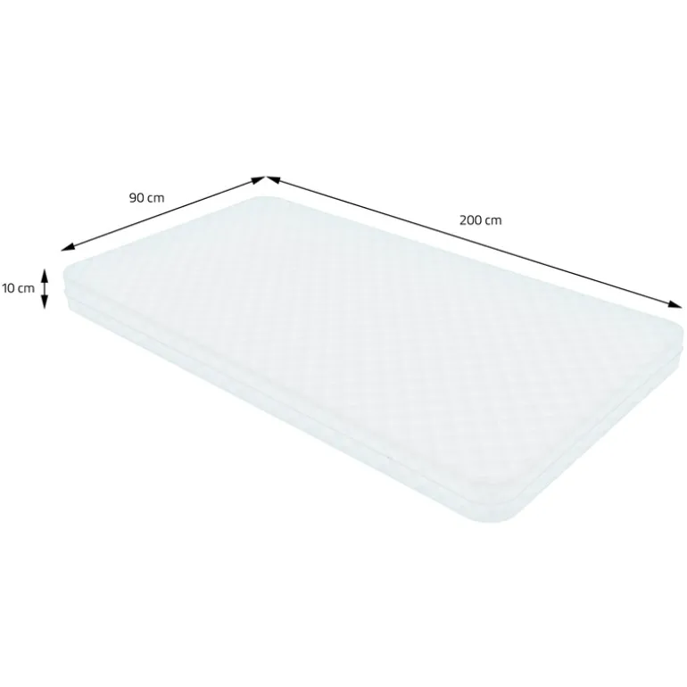 Kinderbett Hausbett 90x200 cm aus Kiefernholz inkl. Matratze H-10cm Holzbett mit Dach und Lattenrost ML-Design
