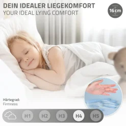 Kinderbett Hausbett 90x200 cm aus Kiefernholz inkl. Matratze H-16cm Holzbett mit Dach und Lattenrost ML-Design