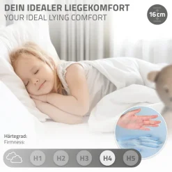 Kinderbett Hausbett 90x200 cm Hellgrau aus Kiefernholz inkl. Matratze H-16cm Holzbett mit Dach und Lattenrost ML-Design