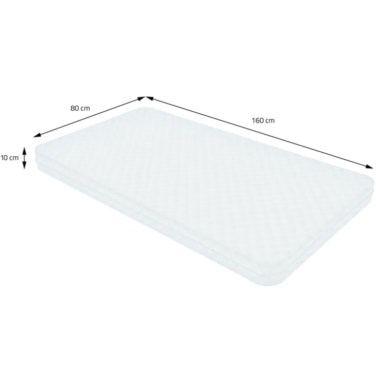 Kinderbett Hausbett 80x160 cm Hellgrau aus Kiefernholz inkl. Matratze H-10cm Holzbett mit Dach und Lattenrost ML-Design