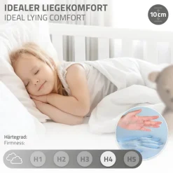 Kinderbett Hausbett 80x160 cm Weiß aus Kiefernholz inkl. Matratze H-10cm Rausfallschutz Dach und Lattenrost ML-Design