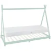 Kinderbett Tipi 90x200 cm Minze aus Kiefernholz inkl. Matratze H-16cm Holzbett mit Lattenrost ML-Design