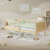 Kinderbett 70x140 cm mit Lattenrost und Rausfallschutz Natur Kiefernholz ML-Design