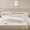 Kinderbett 80x160 cm mit Lattenrost und Rausfallschutz Weiß/Natur Kiefernholz ML-Design