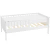 Kinderbett 70x140 cm mit Matratze, Lattenrost und Rausfallschutz in Weiß ML-Design