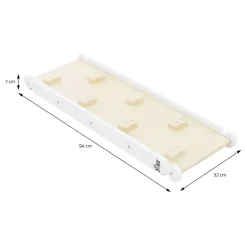 Kinderkletterbogen Natur mit Rutsche oder Kletterwand 2 in 1 Natur/Weiß aus Holz Joyz
