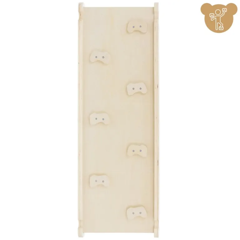 Kinderkletterbogen Natur/Weiß mit Rutsche oder Kletterwand 2 in 1 Natur aus Holz Joyz