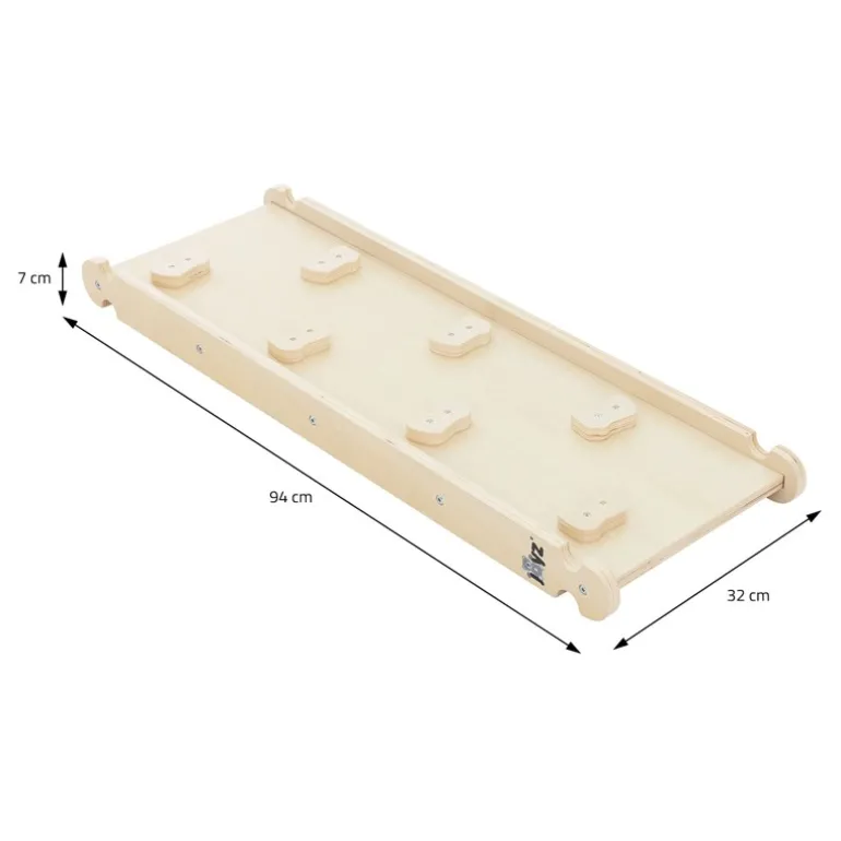 Kinderkletterbogen Natur/Weiß mit Rutsche oder Kletterwand 2 in 1 Natur aus Holz Joyz