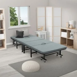 Klappbares Gästebett 90x200 cm mit Matratze, rollbar, für Kinder & Erwachsene bis 200kg belastbar