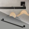 Kleiderstange Garderobe Wandmontage 12 x 110 cm Schwarz aus Stahl ML-Design