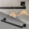 Kleiderstange Garderobe Wandmontage 12 x 60 cm Schwarz aus Stahl ML-Design