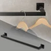 Kleiderstange Garderobe Wandmontage 12 x 90 cm Schwarz aus Stahl ML-Design