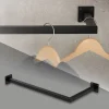 Kleiderstange Garderobe Wandmontage 30 x 60 cm Schwarz aus Stahl ML-Design
