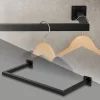 Kleiderstange Garderobe Wandmontage 30 x 60 cm Schwarz aus Stahl ML-Design