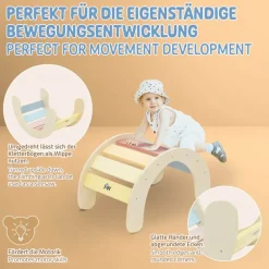 Kletterbogen für Kinder 74x41x38,5 cm Mehrfarbig aus Holz Joyz