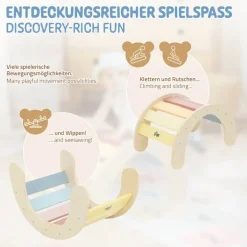 Kletterbogen für Kinder 74x41x38,5 cm Mehrfarbig aus Holz Joyz