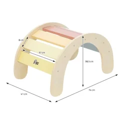 Kletterbogen für Kinder 74x41x38,5 cm Mehrfarbig aus Holz Joyz