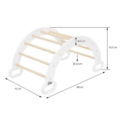 Kletterbogen für Kinder 89x52x45,5 cm Natur/Weiß aus Holz Joyz