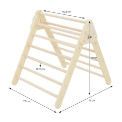 Kletterdreieck für Kinder ab 1 Jahr 73x72x70 cm Natur aus Holz Joyz
