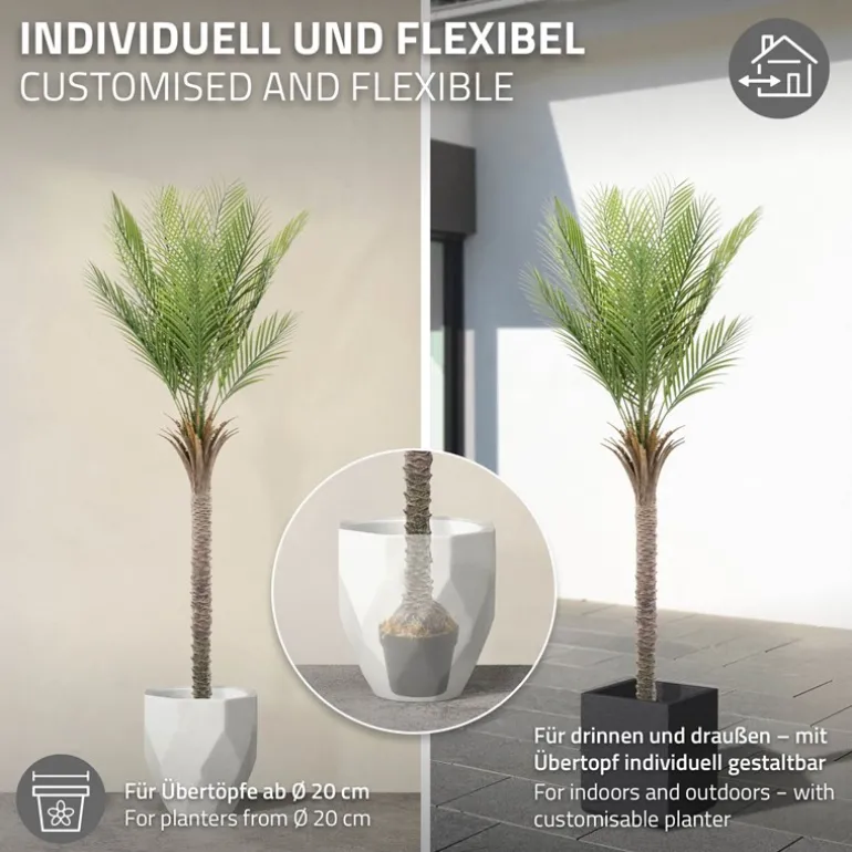 Künstliche Palme 180 cm Tropische Kunstpalme im Topf ML-Design