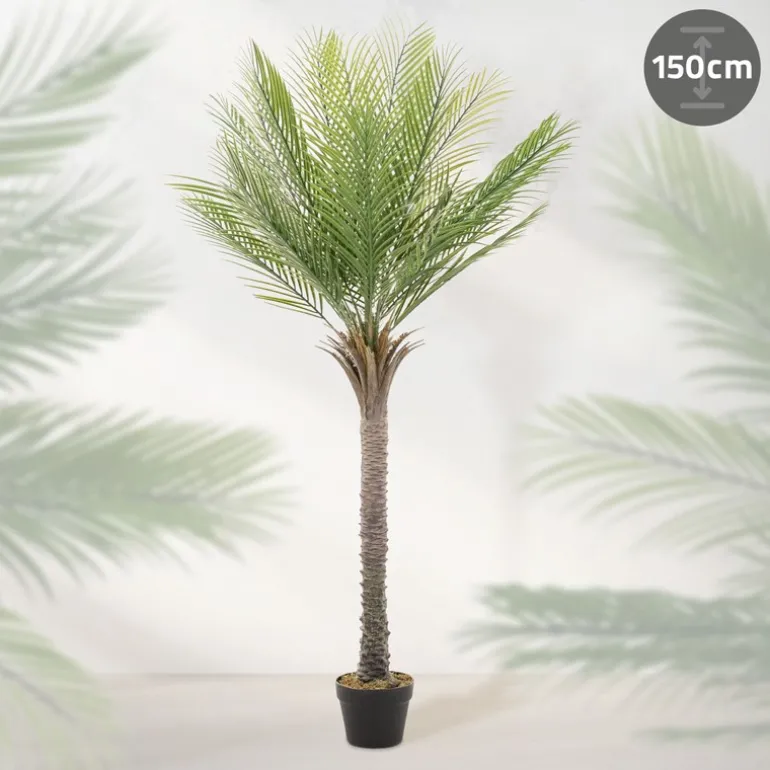 Künstliche Palme 150 cm Tropische Kunstpalme im Topf ML-Design