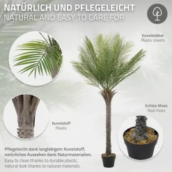 Künstliche Palme 150 cm Tropische Kunstpalme im Topf ML-Design