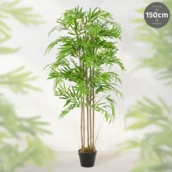 Künstlicher Bambus 150 cm Kunstpflanze mit Echtholzstamm ML-Design